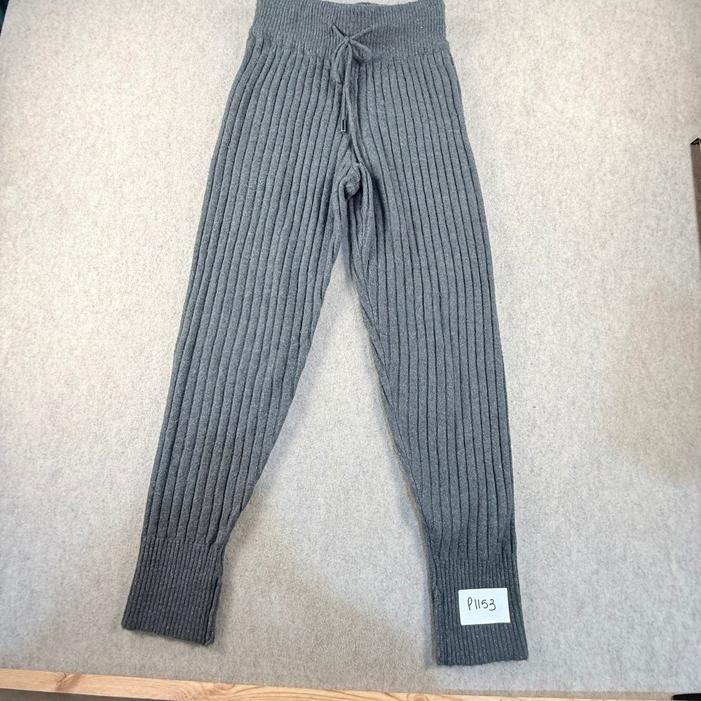 Intimately Free People Gray Ribbed Knit Drawstring Lounge Pants Joggers Small